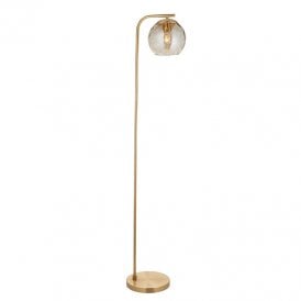 Endon Dimple Single Light Floor Lamp In Satin Brass Finish