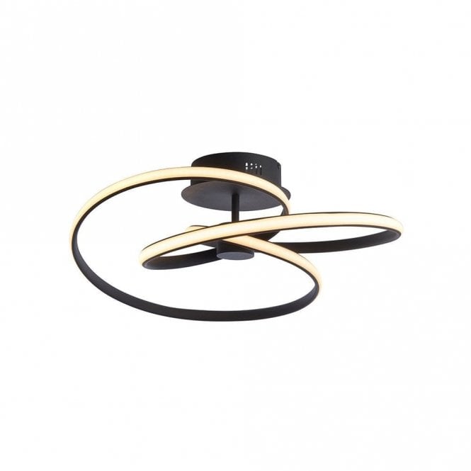 Endon Lighting Endon Dune 42 Watt Integrated LED Semi Flush Ceiling Fitting in Black Finish