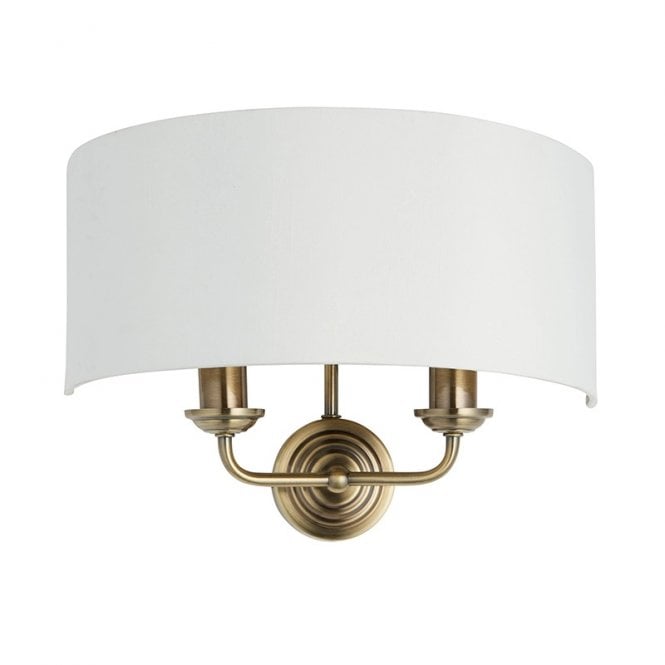 Endon Lighting Endon Highclere Twin Wall Fitting In Antique Brass Finish