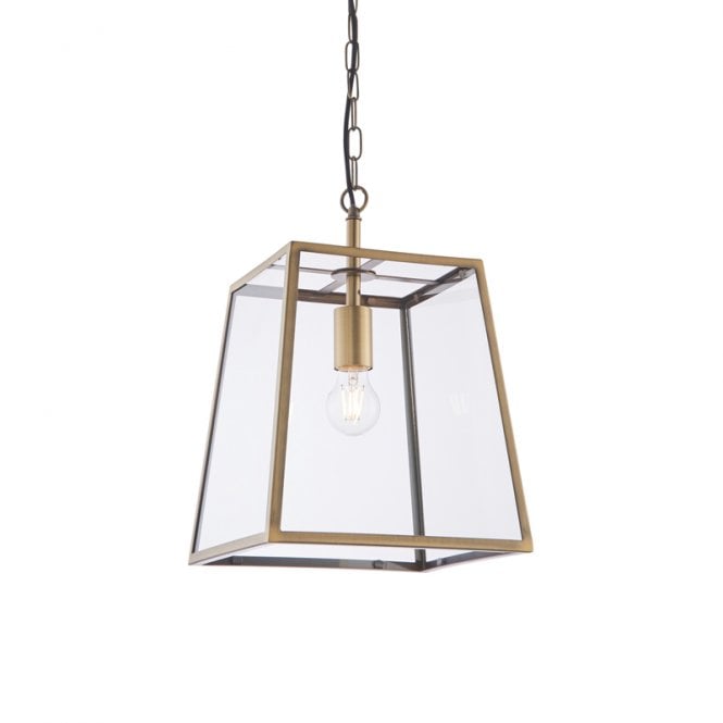 Endon Lighting Endon Hurst Single Light Ceiling Pendant In Antique Brass Finish