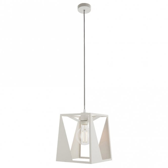 Endon Lighting Endon Kolo Single Light Ceiling Pendant In Matt White Finish