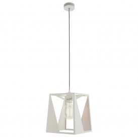 Endon Kolo Single Light Ceiling Pendant In Matt White Finish
