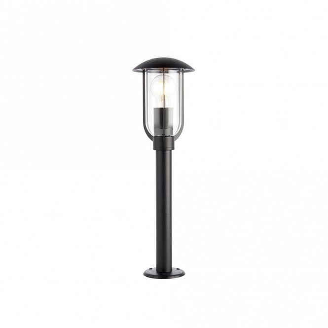 Endon Lighting Endon Quinn Single Light Outdoor Post Fitting in Textured Black Finish with Clear Polycarbonate
