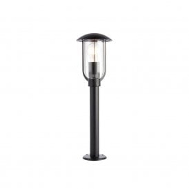 Endon Quinn Single Light Outdoor Post Fitting in Textured Black Finish with Clear Polycarbonate