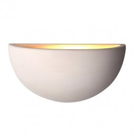 Endon Single Light Natural Unglazed Ceramic Wall Fitting In White Finish