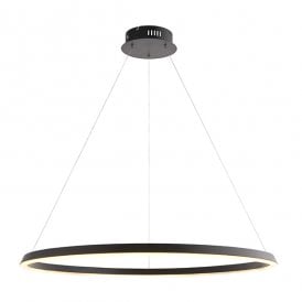 Endon Staten 45w Integrated LED Ceiling Pendant in Matt Black Finish