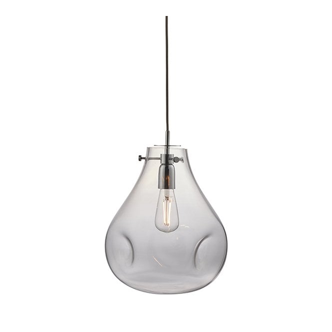 Endon Lighting Endon Utopia Single Light Glass Ceiling Pendant with Chrome Plated Metalwork