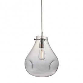 Endon Utopia Single Light Glass Ceiling Pendant with Chrome Plated Metalwork