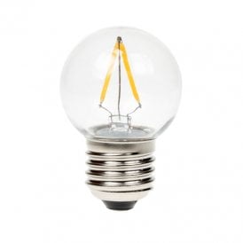 Envirolight 2W Warm White Dimmable LED Decorative Filament Shatterproof Festoon Golf Ball Bulb - Screw Cap