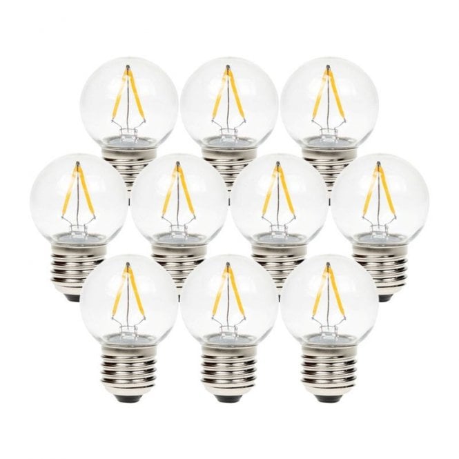 Envirolight Lighting Envirolight 2W Warm White Dimmable LED Decorative Filament Shatterproof Festoon Golf Ball Bulb - Screw Cap - Pack of 10
