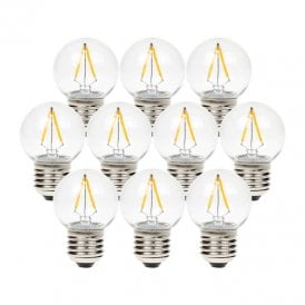 Envirolight 2W Warm White Dimmable LED Decorative Filament Shatterproof Festoon Golf Ball Bulb - Screw Cap - Pack of 10