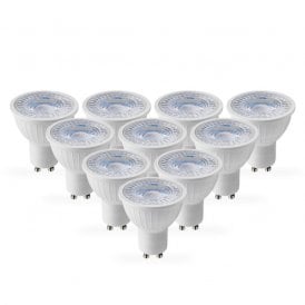 Envirolight 5W Cool White Dimmable LED GU10 Bulb - Pack of 10 - Flood Beam