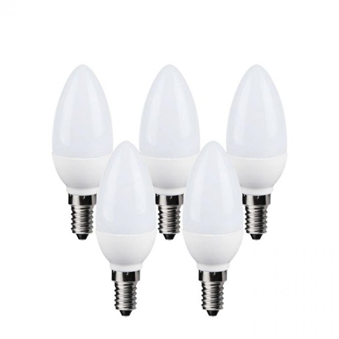 Envirolight Lighting Envirolight 5W Warm White Non-Dimmable LED Candle Bulb - Small Screw Cap - Pack of 5