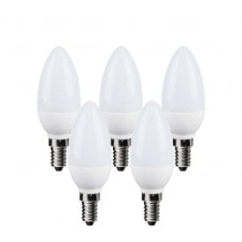 Envirolight 5W Warm White Non-Dimmable LED Candle Bulb - Small Screw Cap - Pack of 5