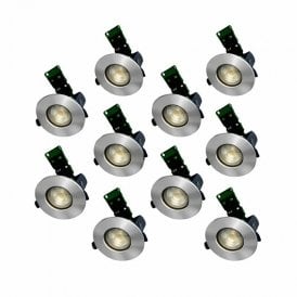 Envirolight Eco IP65 Fire Rated Fixed Downlight - Pack of 10 - Brushed Chrome