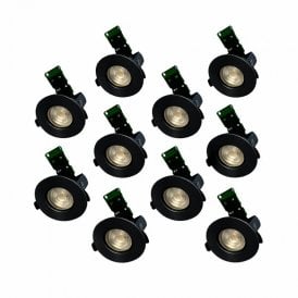 Envirolight Eco IP65 Fire Rated Fixed Downlight - Pack of 10 - Matt Black