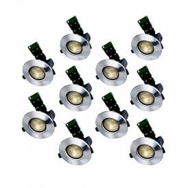 Envirolight Eco IP65 Fire Rated Fixed Downlight - Pack of 10 - Polished Chrome