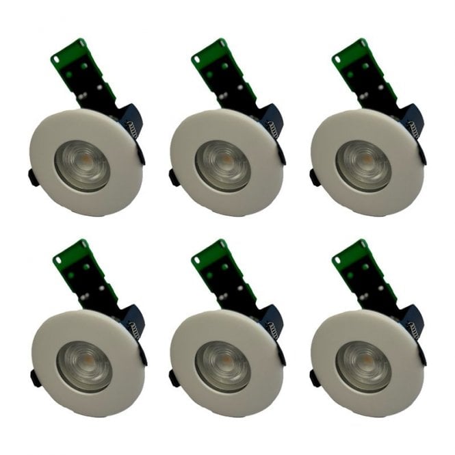 Envirolight Lighting Envirolight Eco IP65 Fire Rated Fixed Downlight - Pack of 6 - Matt White