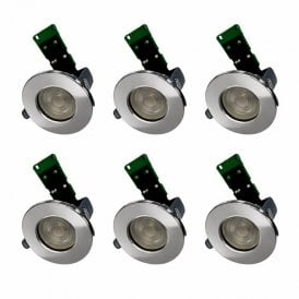 Envirolight Eco IP65 Fire Rated Fixed Downlight - Pack of 6 - Polished Chrome