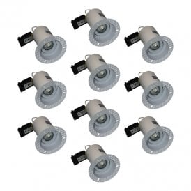 Envirolight Plaster-In Fire-Rated IP65 Fixed Downlight - Pack of 10