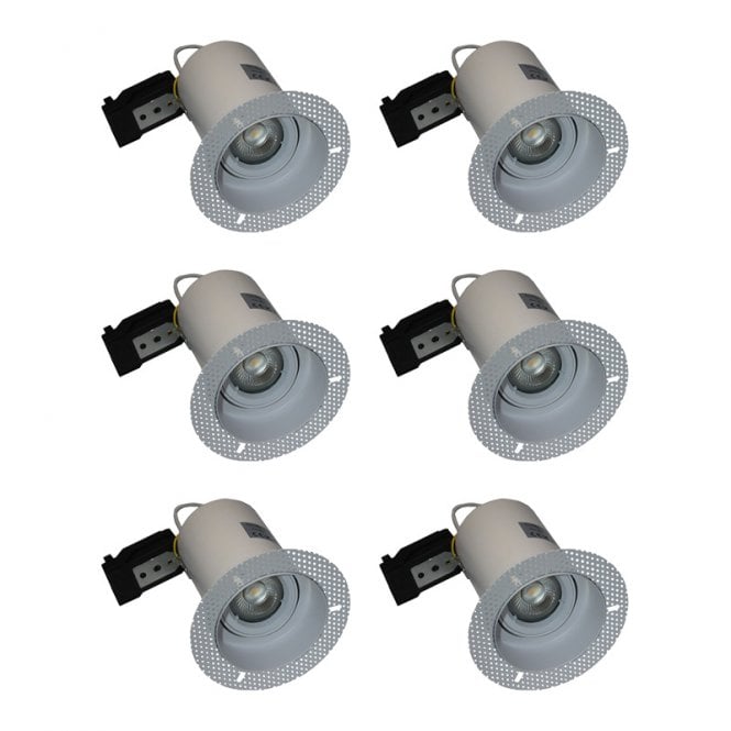 Envirolight Lighting Envirolight Plaster-In Fire-Rated IP65 Fixed Downlight - Pack of 6