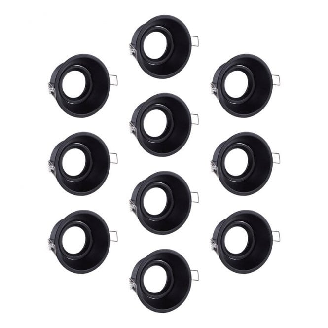 Envirolight Lighting Envirolight Slimline Deep Recessed Adjustable Downlight - Pack of 10 - Matt Black