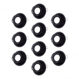 Envirolight Slimline Deep Recessed Adjustable Downlight - Pack of 10 - Matt Black