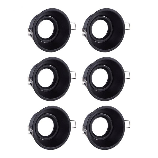 Envirolight Lighting Envirolight Slimline Deep Recessed Adjustable Downlight - Pack of 6 - Matt Black
