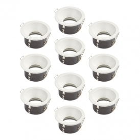 Envirolight Slimline Deep Recessed IP65 Fixed Downlight - Pack of 10 - Matt White