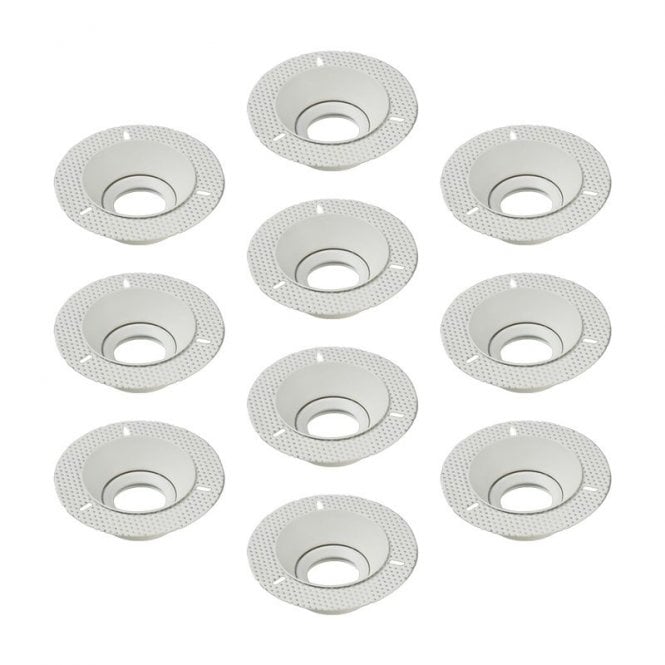 Envirolight Lighting Envirolight Trimless Recessed IP65 Fixed Downlight - Pack of 10 - Matt White