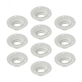 Envirolight Trimless Recessed IP65 Fixed Downlight - Pack of 10 - Matt White