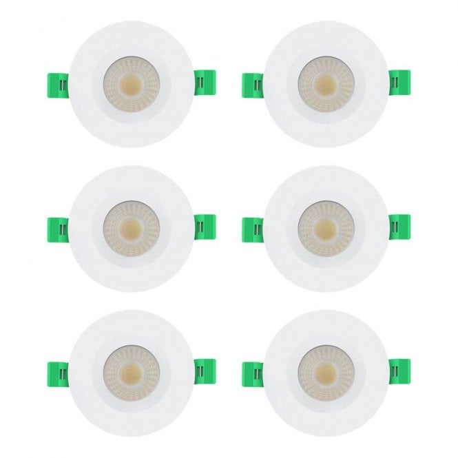 Envirolight Lighting Envirolight Versatile 8W CCT Dimmable LED IP65 Fixed Downlight - White - Pack of 6