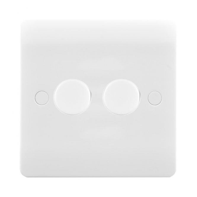 Envirolight Lighting Envirolight Verve 2 Gang LED Rotary Dimmer Switch - White