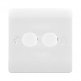 Envirolight Verve 2 Gang LED Rotary Dimmer Switch - White