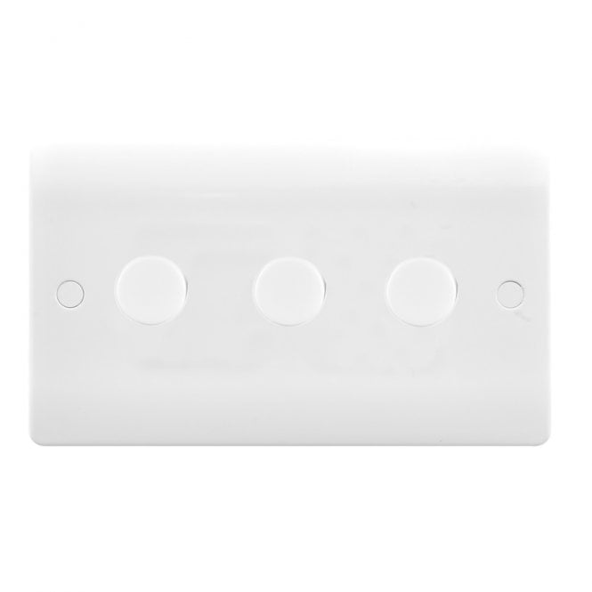 Envirolight Lighting Envirolight Verve 3 Gang LED Rotary Dimmer Switch - White