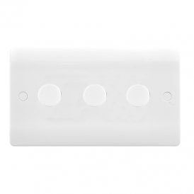 Envirolight Verve 3 Gang LED Rotary Dimmer Switch - White