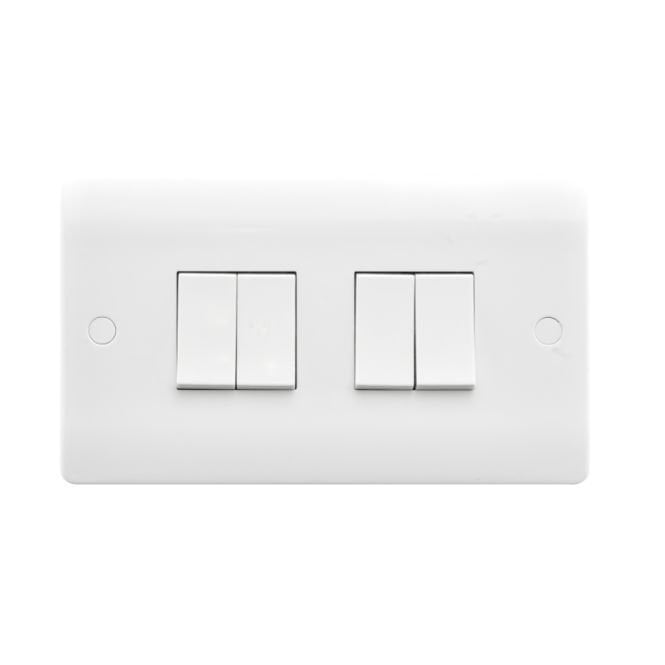 Envirolight Lighting Envirolight Verve 4 Gang 2 Way Rocker Switch - White