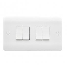 Envirolight Verve 4 Gang 2 Way Rocker Switch - White