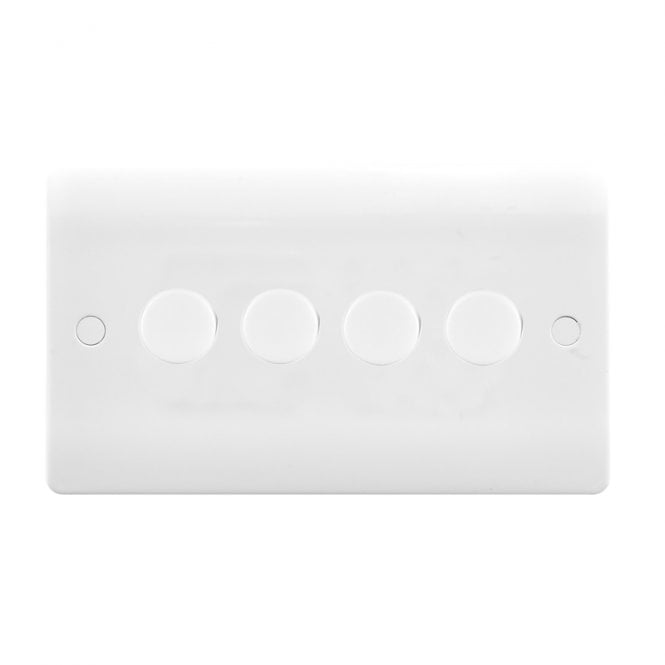 Envirolight Lighting Envirolight Verve 4 Gang LED Rotary Dimmer Switch - White