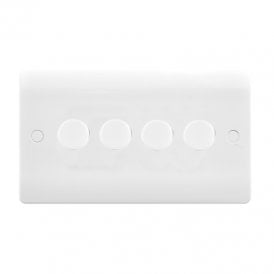 Envirolight Verve 4 Gang LED Rotary Dimmer Switch - White