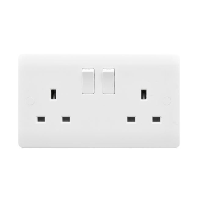 Envirolight Lighting Envirolight Verve Double UK Socket - White