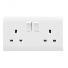 Envirolight Verve Double UK Socket - White