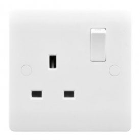 Envirolight Verve Single UK Socket - White