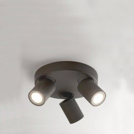 Renzo 3 Light Spotlight Plate - Sand Black