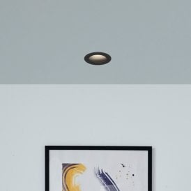 Round Fire Rated Fixed Downlight - Sand Black