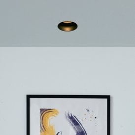 Round Plaster-In Trimless Fire Rated Fixed Downlight - Sand Black