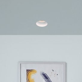 Round Plaster-In Trimless Fire Rated Fixed Downlight - White
