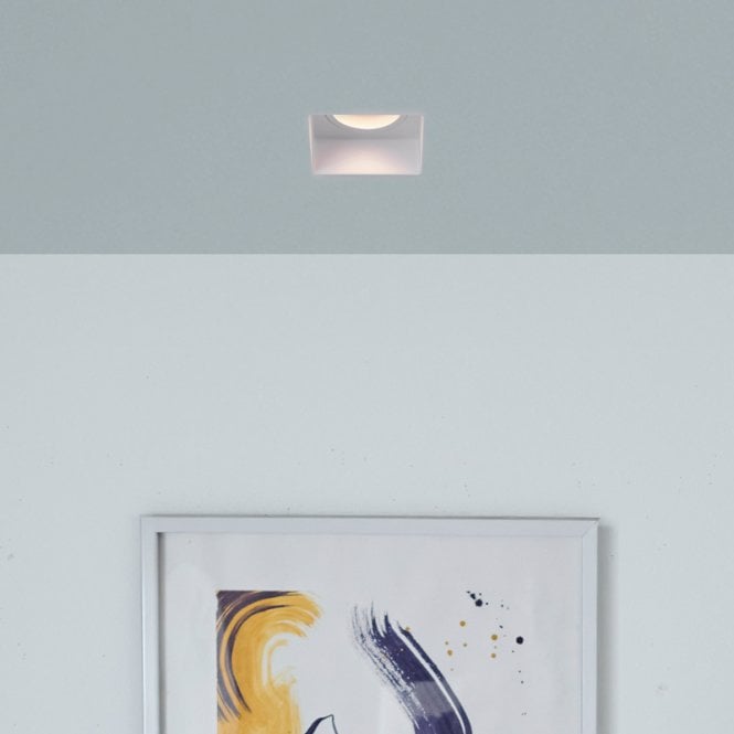 Envirolight Lighting Square Plaster-In Trimless Fire Rated Fixed Downlight - White