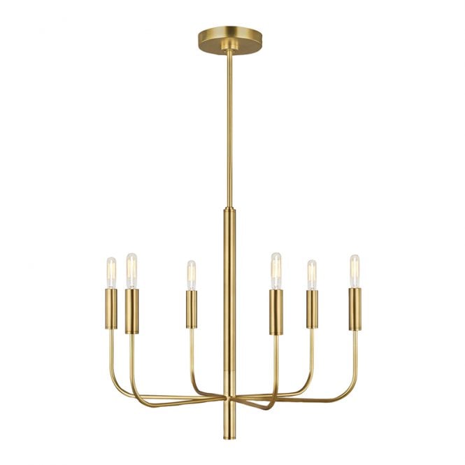 Feiss  Brianna 6 Light Chandelier In Brass Finish