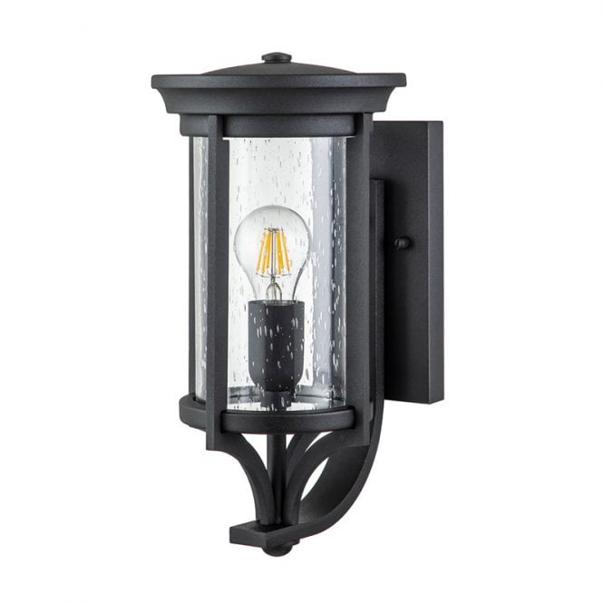 Feiss  Merrill Single Light Outdoor Lantern Wall Fitting In Black Finish